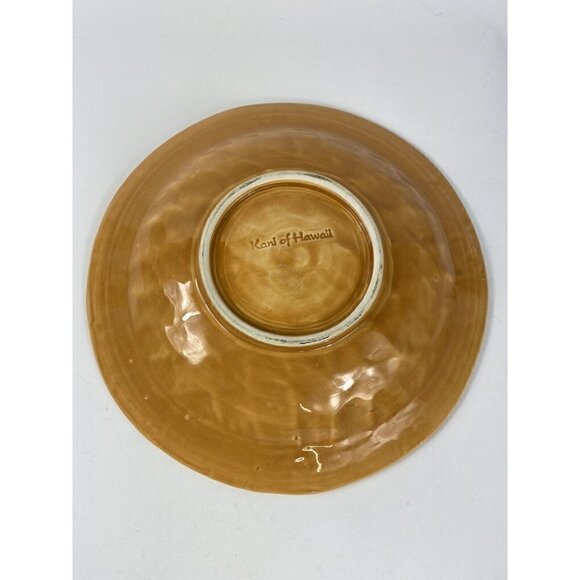 Kani of Hawaii Handmade Hibiscus 11.5” Bowl Basketweave Sunflower Ceramic Bowl - Picture 5 of 12